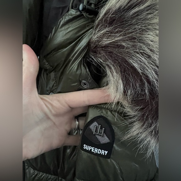 NWT Superdry Code MTN Fuji Shine Jacket Dark Moss Green Women Size 10 - Picture 8 of 11